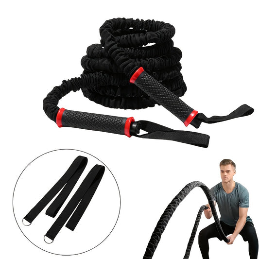 2pcs Battle Rope for Adults, Nylon Fitness Skipping Rope, for Strength Training, Cardio Workout, Arm Training, and Weight Loss, with No Battery Needed