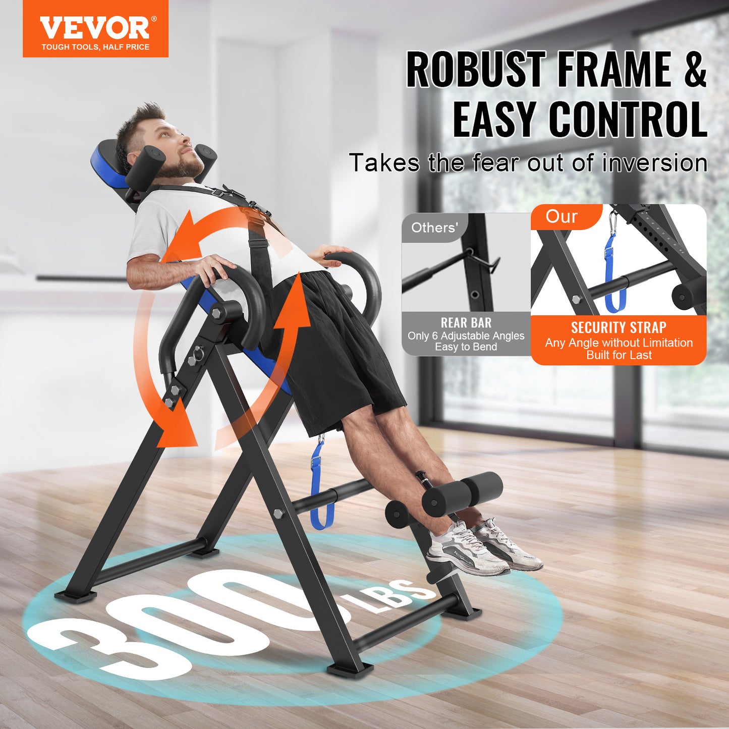 Inversion Table Foldable Strength Training Equipment Hang Exercise Bench Red Black\u002Forange black\u002FBlue black