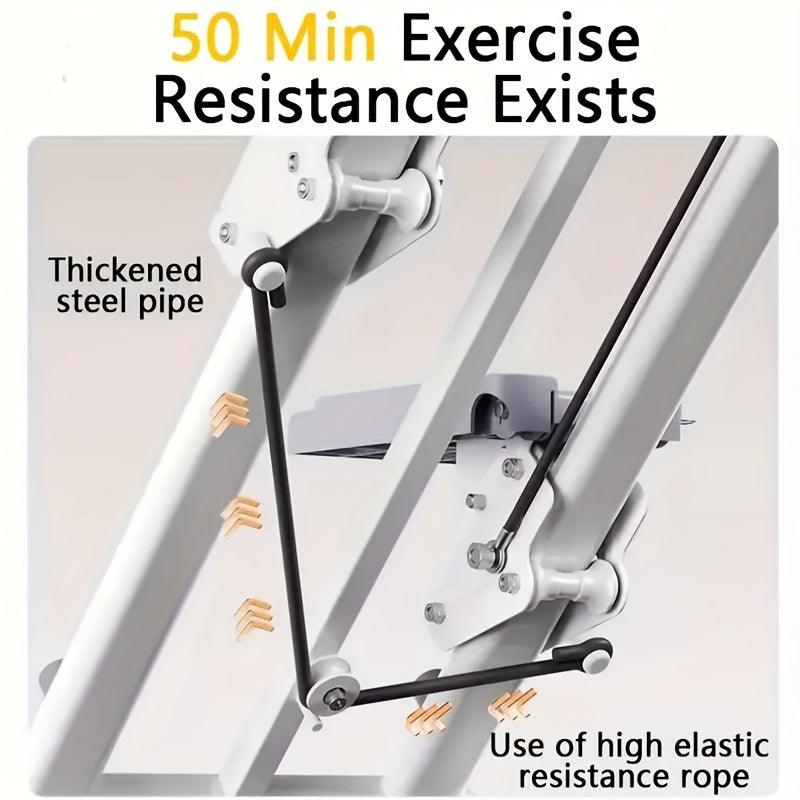 1pc Foldable Vertical Step Machine for Home & Office - Adjustable Step Width, Handlebars & Foot Pads, Manual Non-Electric Operation, Compact White Fitness Equipment for Full-Body Workout, Space-Saving Design - Ideal Gift for Mother's Day & Thanksgiving