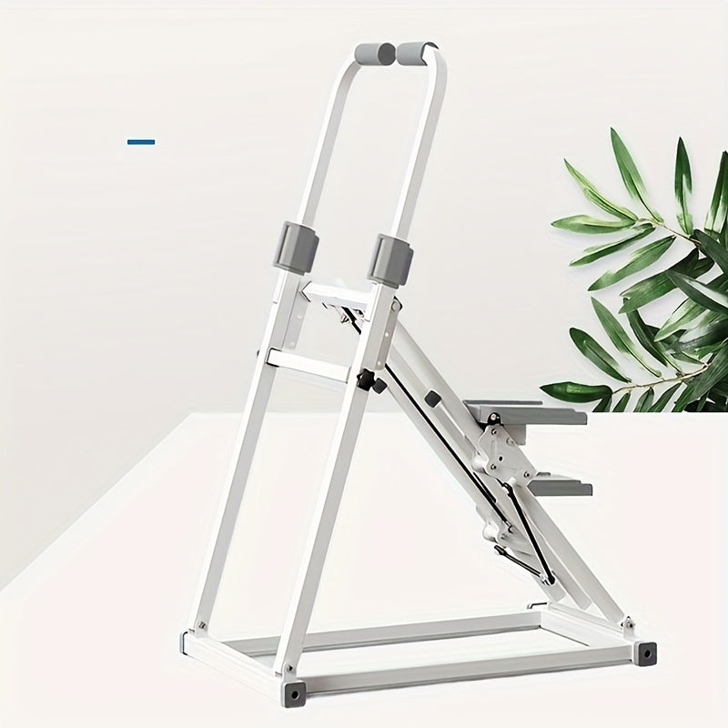 1pc Foldable Vertical Step Machine for Home & Office - Adjustable Step Width, Handlebars & Foot Pads, Manual Non-Electric Operation, Compact White Fitness Equipment for Full-Body Workout, Space-Saving Design - Ideal Gift for Mother's Day & Thanksgiving