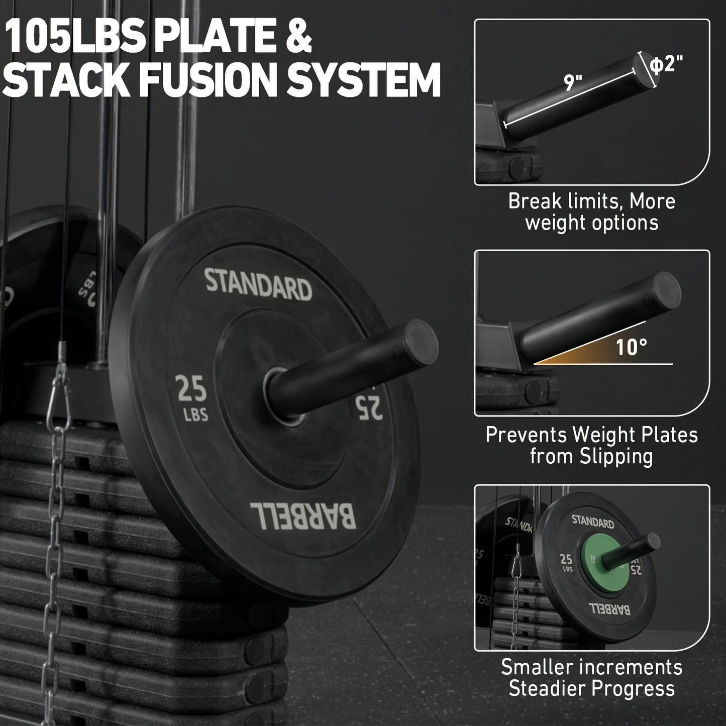 100LBS Weight Stack Home Gym System, All In One Workout Machine For Full Body Strength Training, Multifunctional Home Gym System