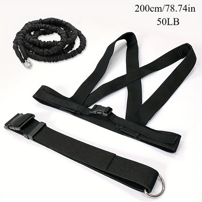 3pcs Black Latex Resistance Bands Set with Adjustable Body Strap and Waist Harness, Stackable High Tension Level for Strength Training and Fitness