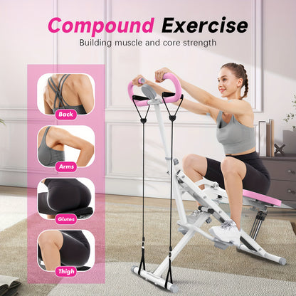 Super Simple Squat Machine Foldable Adjustable Resistance Super Simple Squat Machine for Women - Home Gym, Rodeo Core Exercise Machine, 330LBS Weight Capacity, Ride & Rowing Machine for Ab, Back And Leg, Track Orders Recently Purchased