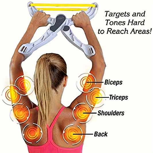 ABS Arm Exercise Machine Adjustable Dumbbell & Resistance Bands - ABS Arm Exercise Machine, Non-Electric Home Gym Equipment for Full-Body Workout, White, Fitness Accessory, Sleek Sports Design, Secure Strap Feature