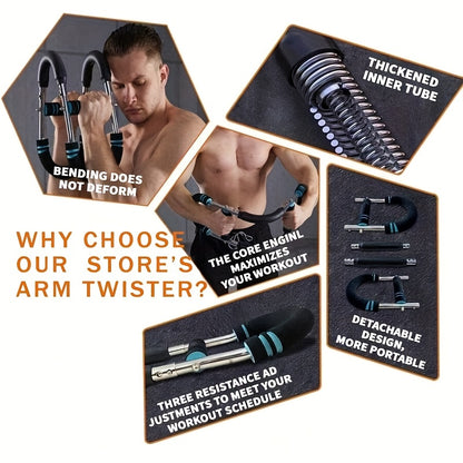 Portable Arm Trainer Detachable Portable U-Shaped Arm Trainer with Spring Resistance | Dual Adjustment for Chest, Forearm, Biceps, Thighs & Shoulder Exercises - Home Fitness