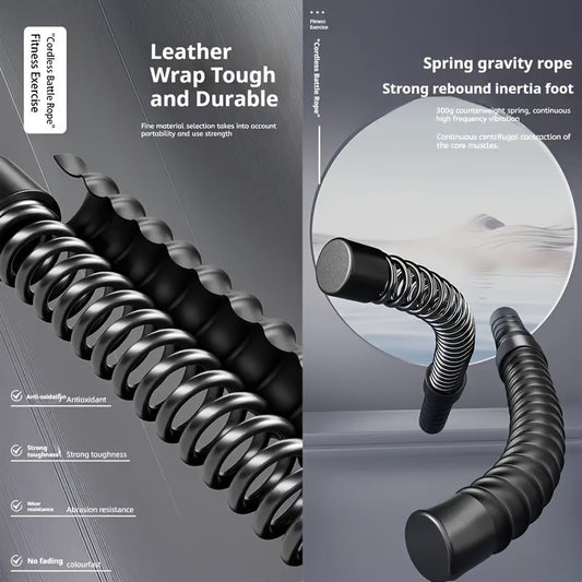 Wireless Battle Rope System 2-in-1 Wireless Battle Rope System with Aluminum Alloy Handles - Portable Strength & Cardio Trainer for Muscle Building, Burning Calories, Aerobic & Coordination - Home Gym, Athletes, Boxers (Pink\u002FBlack)