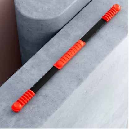 Vibration Weighted Exercise Bar - Elastic Rubber Bar with Blue\u002FBlack Grip Handles for Burning, Yoga, Pilates, Core Strength Training - Arm & Shoulder Stretching at Home Gym