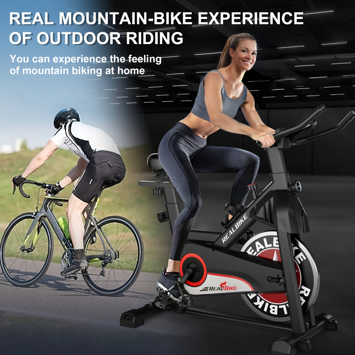 Exercise Bike, Indoor Bike\u002FBrake Pad Stationary Bike, for Family, Indoor Bike with Silent Belt Drive, Heavy Duty Flywheel, Comfortable Saddle And Upgraded LCD Display