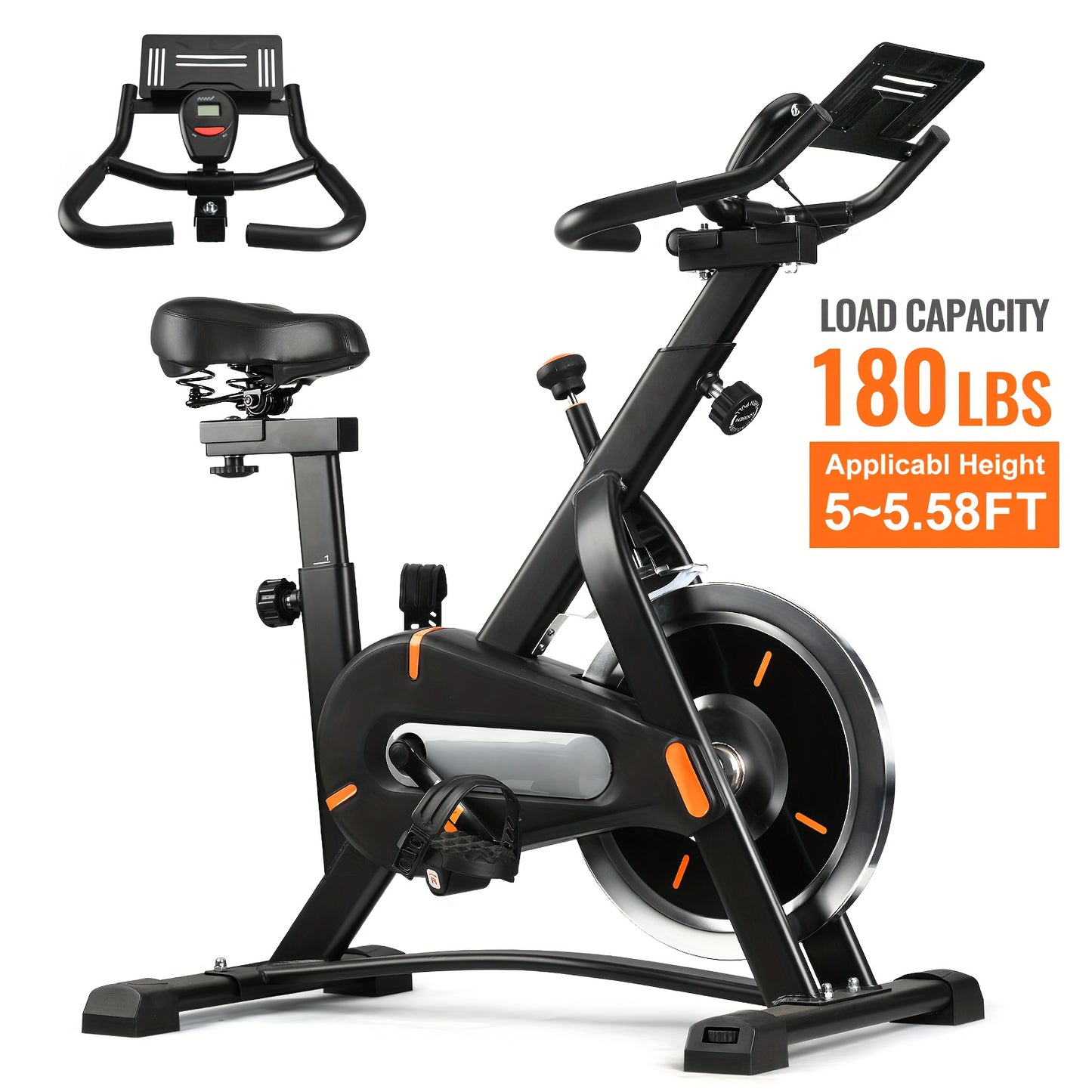 Exercise Bike, Indoor Bike\u002FBrake Pad Stationary Bike, for Family, Indoor Bike with Silent Belt Drive, Heavy Duty Flywheel, Comfortable Saddle And Upgraded LCD Display