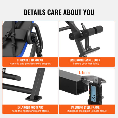 Inversion Table Foldable Strength Training Equipment Hang Exercise Bench Red Black\u002Forange black\u002FBlue black
