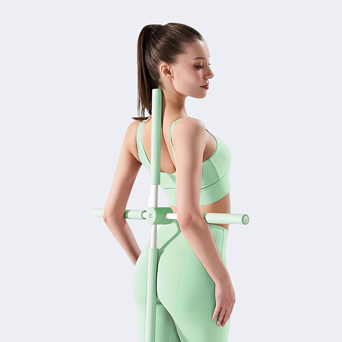 Yoga Body Stick Back Stretching Rod - Body Shaping Rod with Rotating Buckle, Stainless Steel and Foam Material, Posture Corrector for Adults and Teens, Posture Correction, Fitness Enhancer
