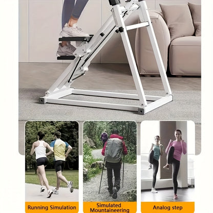 1pc Foldable Vertical Step Machine for Home & Office - Adjustable Step Width, Handlebars & Foot Pads, Manual Non-Electric Operation, Compact White Fitness Equipment for Full-Body Workout, Space-Saving Design - Ideal Gift for Mother's Day & Thanksgiving