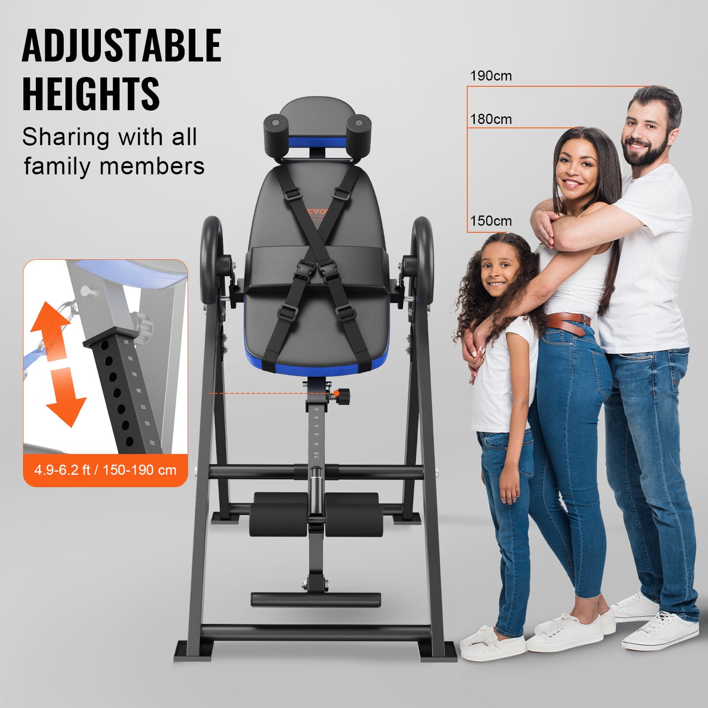 Inversion Table Foldable Strength Training Equipment Hang Exercise Bench Red Black\u002Forange black\u002FBlue black