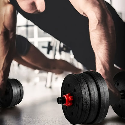 High-Quality Adjustable Matte Black Dumbbell Bar - 13.78inch | 2 Rubber Coated Bars + 4 Anti-Sweat Bolts, No Plates Included