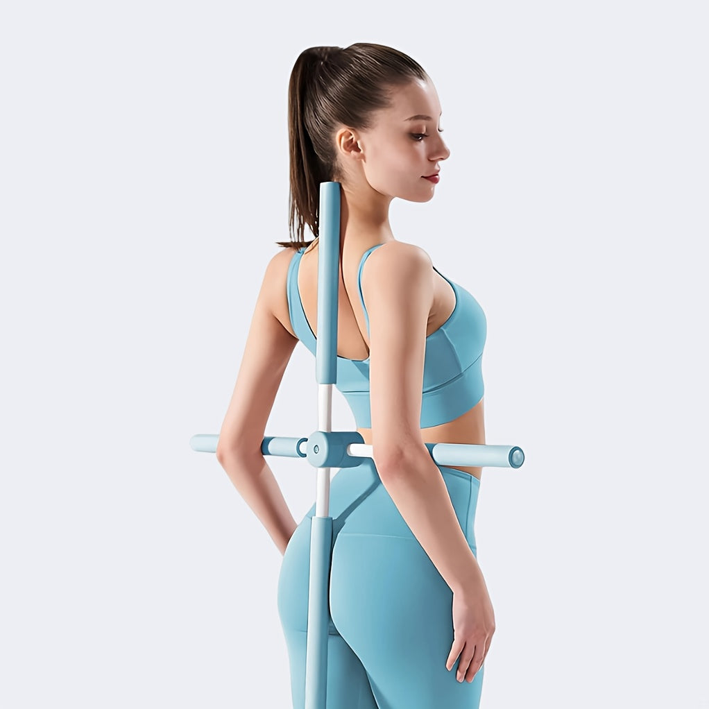 Yoga Body Stick Back Stretching Rod - Body Shaping Rod with Rotating Buckle, Stainless Steel and Foam Material, Posture Corrector for Adults and Teens, Posture Correction, Fitness Enhancer