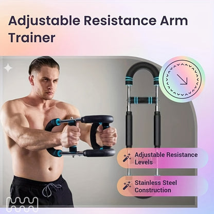 Portable Arm Trainer Detachable Portable U-Shaped Arm Trainer with Spring Resistance | Dual Adjustment for Chest, Forearm, Biceps, Thighs & Shoulder Exercises - Home Fitness