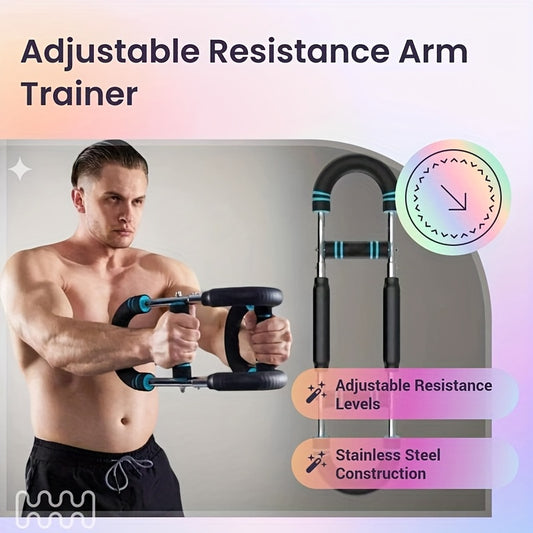 Portable Arm Trainer Detachable Portable U-Shaped Arm Trainer with Spring Resistance | Dual Adjustment for Chest, Forearm, Biceps, Thighs & Shoulder Exercises - Home Fitness