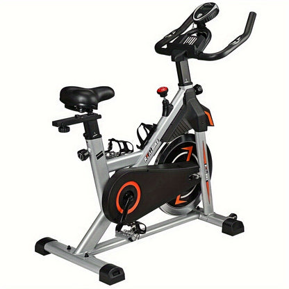 Exercise Bike, Indoor Bike\u002FBrake Pad Stationary Bike, for Family, Indoor Bike with Silent Belt Drive, Heavy Duty Flywheel, Comfortable Saddle And Upgraded LCD Display