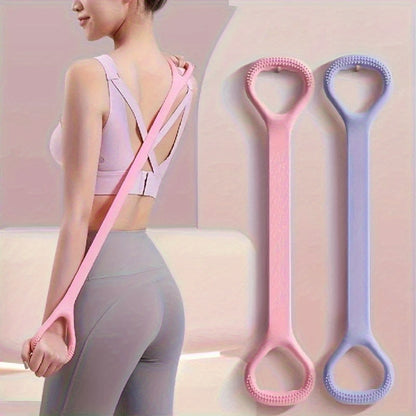 2pcs 8-Shaped Silicone Yoga Resistance Bands - Purple\u002FRed\u002FBlue High-Quality Silicone Exercise Bands for Back, Waist & Arm Workouts - Home Gym & Outdoor Fitness Stretching Rope for All Fitness Levels, Textured Grip | Comfortable Grip