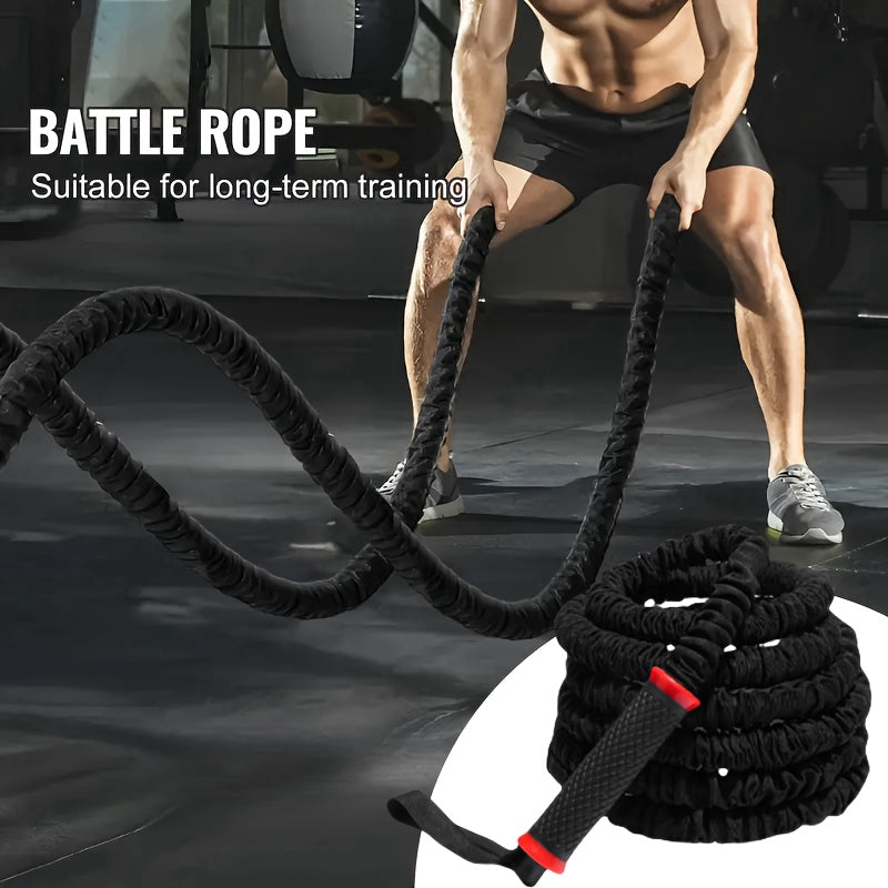 2pcs Battle Rope for Adults, Nylon Fitness Skipping Rope, for Strength Training, Cardio Workout, Arm Training, and Weight Loss, with No Battery Needed