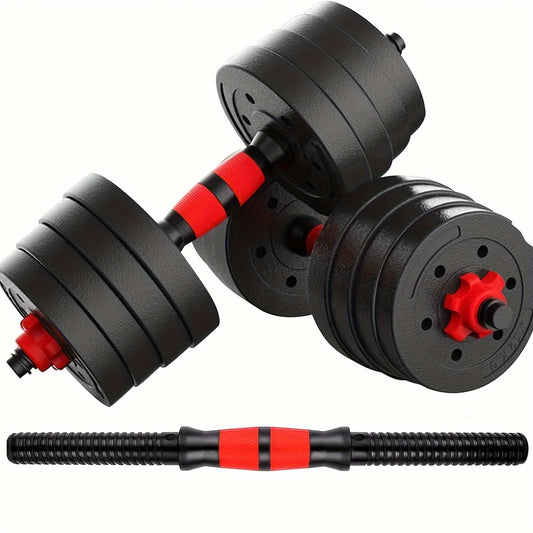 High-Quality Adjustable Matte Black Dumbbell Bar - 13.78inch | 2 Rubber Coated Bars + 4 Anti-Sweat Bolts, No Plates Included
