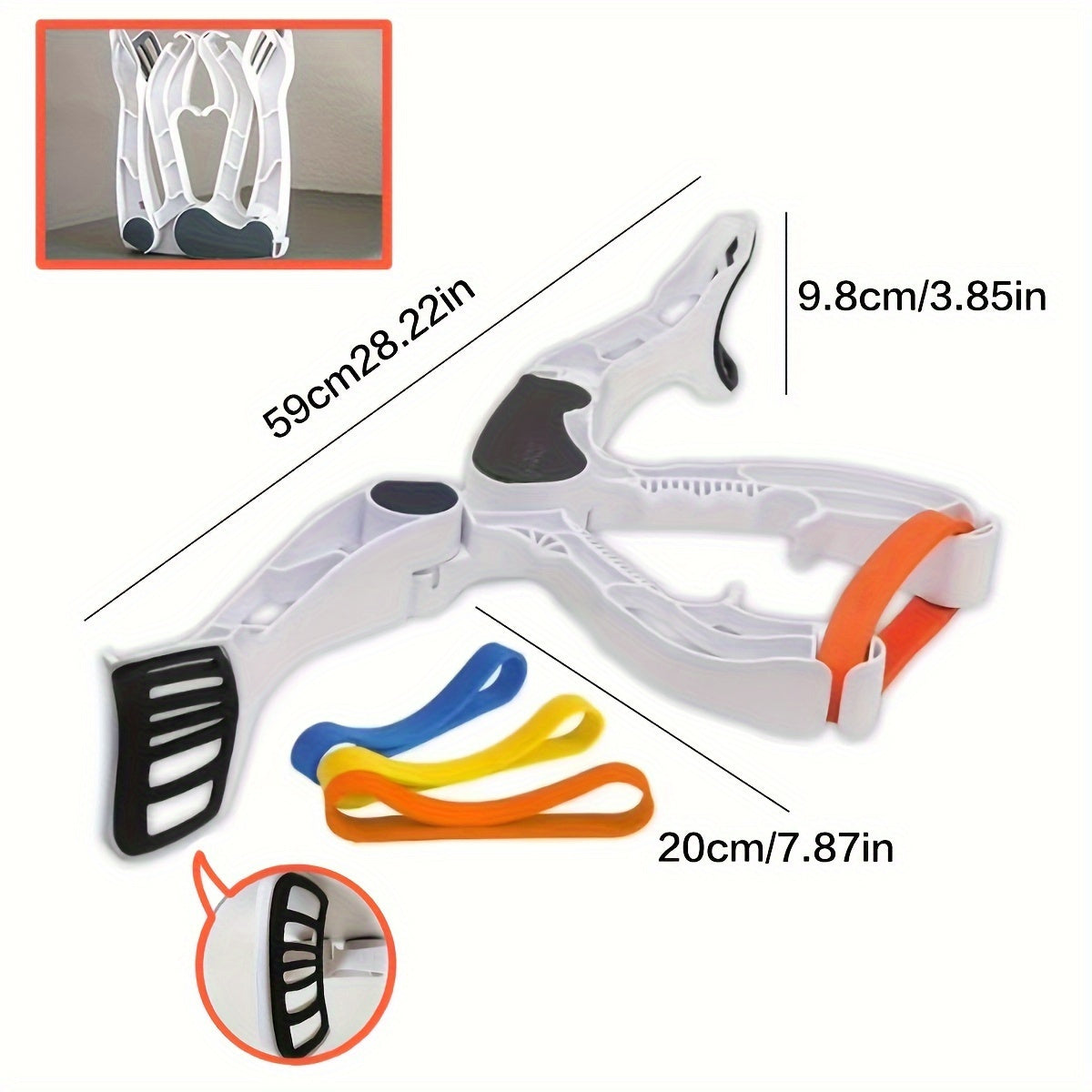 ABS Arm Exercise Machine Adjustable Dumbbell & Resistance Bands - ABS Arm Exercise Machine, Non-Electric Home Gym Equipment for Full-Body Workout, White, Fitness Accessory, Sleek Sports Design, Secure Strap Feature
