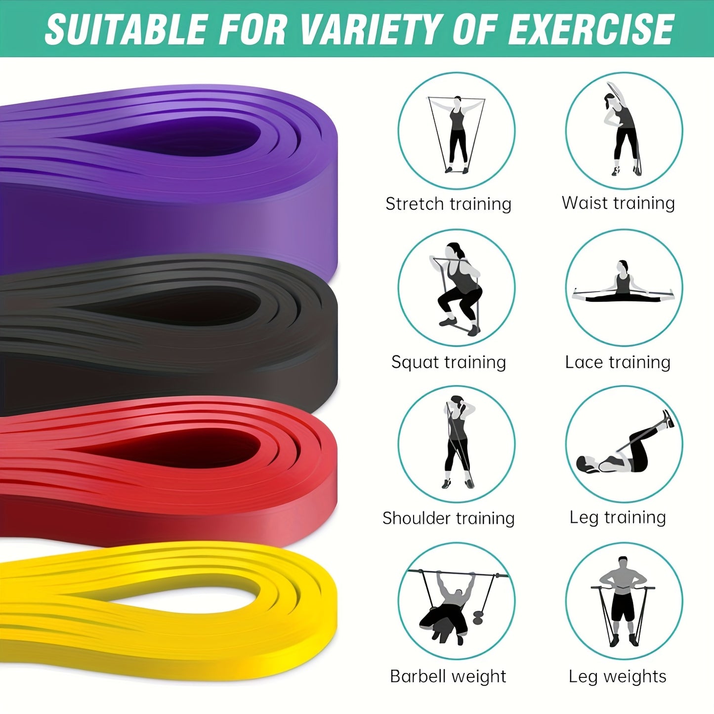Resistance Band 82 Inches Long Resistance Band | 5-230 lbs, Pull-Up Assist Band, Fitness Band, Exercise Band, Full Body Stretching Leg Strap, Shaping and Toning, Muscle Training, Fit for Men and Women