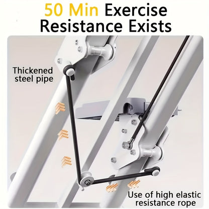 1pc Foldable Vertical Step Machine for Home & Office - Adjustable Step Width, Handlebars & Foot Pads, Manual Non-Electric Operation, Compact White Fitness Equipment for Full-Body Workout, Space-Saving Design - Ideal Gift for Mother's Day & Thanksgiving