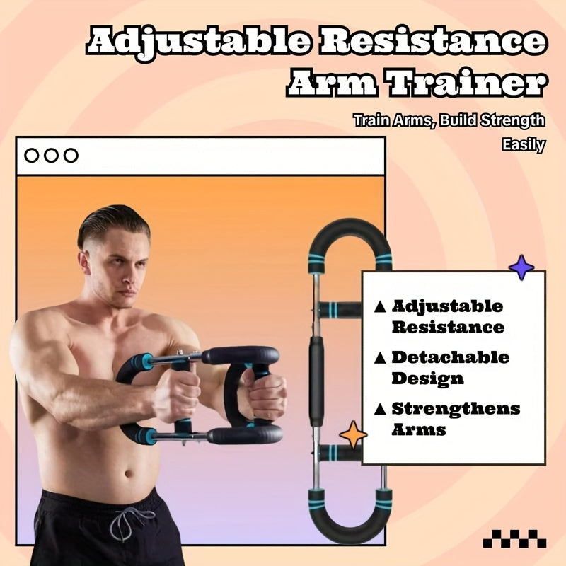 Portable Arm Trainer Detachable Portable U-Shaped Arm Trainer with Spring Resistance | Dual Adjustment for Chest, Forearm, Biceps, Thighs & Shoulder Exercises - Home Fitness
