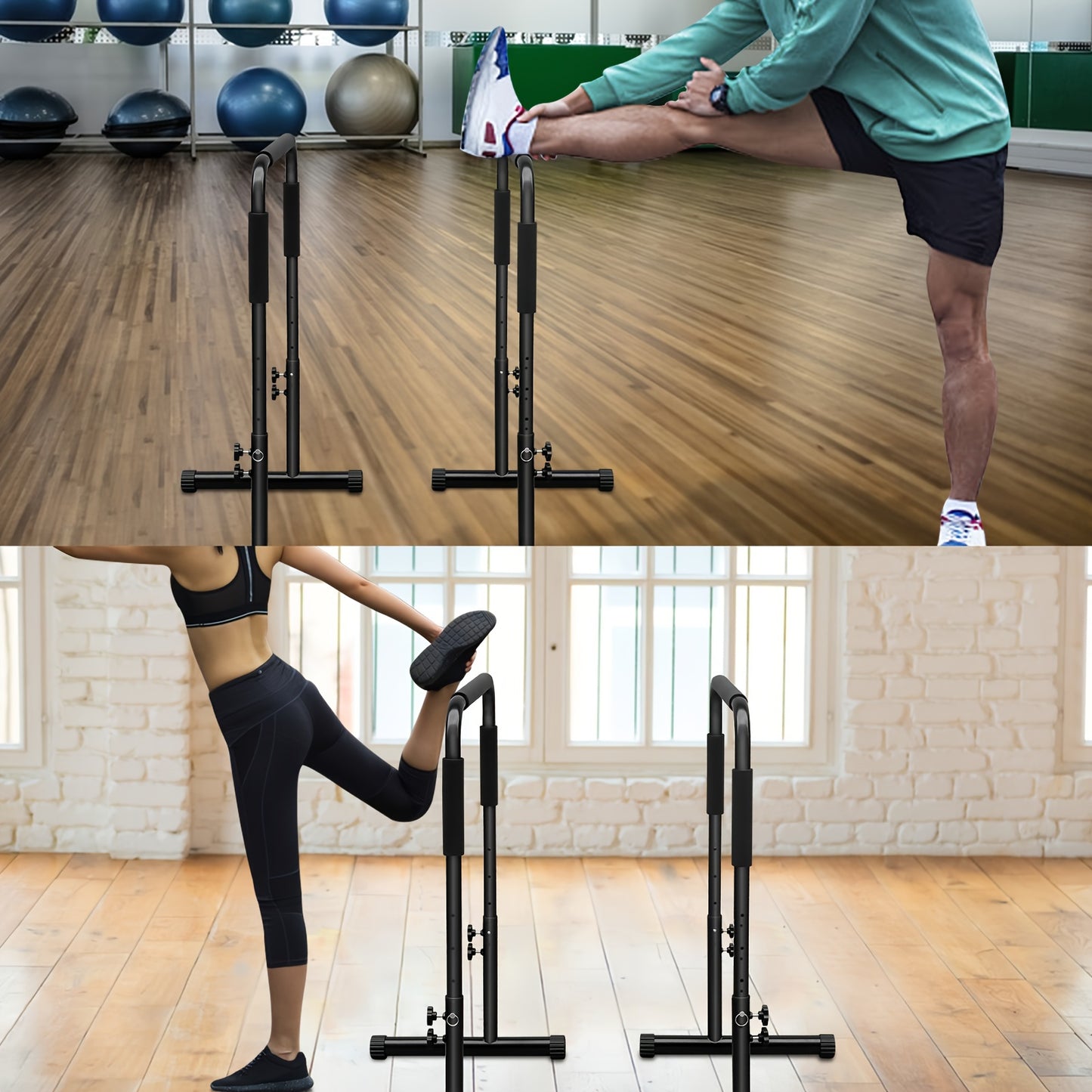 Adjustable Dip Stand Station - Portable Parallel Bar for Home Fitness Workout Calisthenics Exercise Pull Up Stand