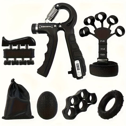 Seven-Piece Grip Strength Trainer Set for Finger and Arm Muscle Training