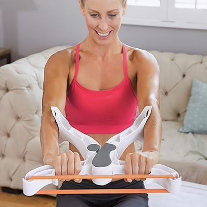 ABS Arm Exercise Machine Adjustable Dumbbell & Resistance Bands - ABS Arm Exercise Machine, Non-Electric Home Gym Equipment for Full-Body Workout, White, Fitness Accessory, Sleek Sports Design, Secure Strap Feature