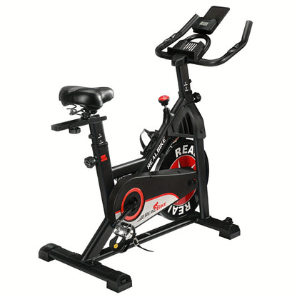 Exercise Bike, Indoor Bike\u002FBrake Pad Stationary Bike, for Family, Indoor Bike with Silent Belt Drive, Heavy Duty Flywheel, Comfortable Saddle And Upgraded LCD Display