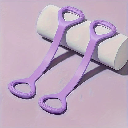 2pcs 8-Shaped Silicone Yoga Resistance Bands - Purple\u002FRed\u002FBlue High-Quality Silicone Exercise Bands for Back, Waist & Arm Workouts - Home Gym & Outdoor Fitness Stretching Rope for All Fitness Levels, Textured Grip | Comfortable Grip