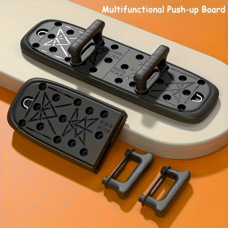 Multi-Function Push-Up Board for Home Gym - Durable ABS Exercise Equipment for Chest, Shoulders, Back Strength Training, No Batteries Needed, Black