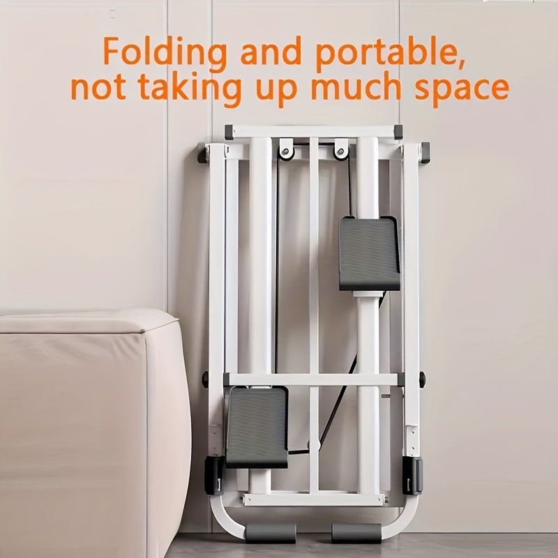 1pc Foldable Vertical Step Machine for Home & Office - Adjustable Step Width, Handlebars & Foot Pads, Manual Non-Electric Operation, Compact White Fitness Equipment for Full-Body Workout, Space-Saving Design - Ideal Gift for Mother's Day & Thanksgiving
