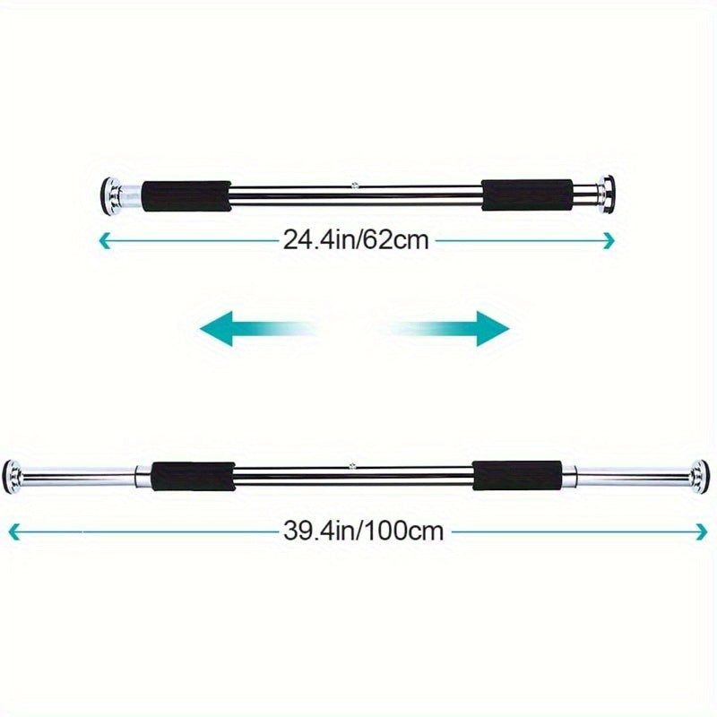 Adjustable Pull-Up Bar Adjustable No-Drill Pull-Up Bar - 1pc Carbon Steel Door-Mounted Gym Equipment, Upper & Lower Range of Motion, Portable Home Gym for Full-Body Workout, Black, Durable Construction