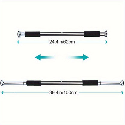 Adjustable Pull-Up Bar Adjustable No-Drill Pull-Up Bar - 1pc Carbon Steel Door-Mounted Gym Equipment, Upper & Lower Range of Motion, Portable Home Gym for Full-Body Workout, Black, Durable Construction