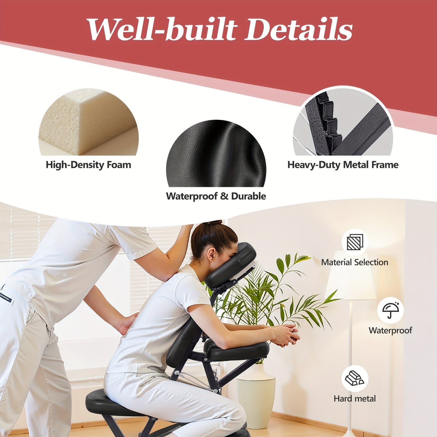 Portable Foldable Massage Chair with 4