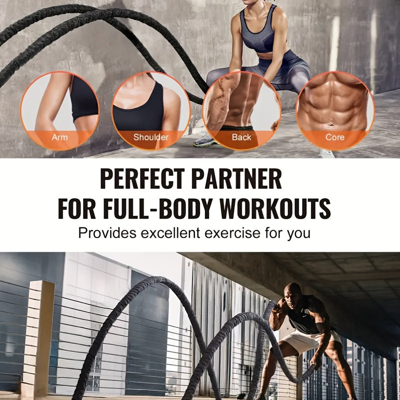 2pcs Battle Rope for Adults, Nylon Fitness Skipping Rope, for Strength Training, Cardio Workout, Arm Training, and Weight Loss, with No Battery Needed