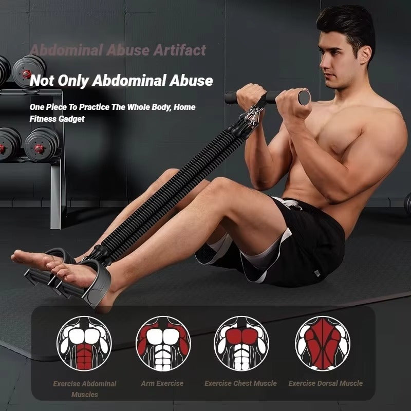 Adjustable Tension Bands Multi-Functional Adjustable Tension Bands for Back, Abdomen & Abs | Stackable Design, Durable Construction, Strength Training | Black, Home Gym Equipment for Men & Women