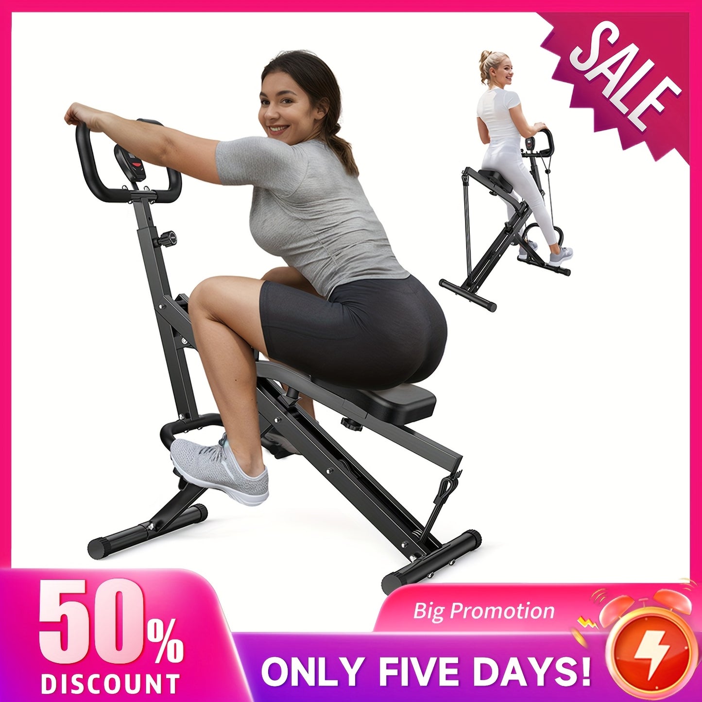 Super Simple Squat Machine Foldable Adjustable Resistance Super Simple Squat Machine for Women - Home Gym, Rodeo Core Exercise Machine, 330LBS Weight Capacity, Ride & Rowing Machine for Ab, Back And Leg, Track Orders Recently Purchased