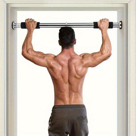 Adjustable Pull-Up Bar Adjustable No-Drill Pull-Up Bar - 1pc Carbon Steel Door-Mounted Gym Equipment, Upper & Lower Range of Motion, Portable Home Gym for Full-Body Workout, Black, Durable Construction