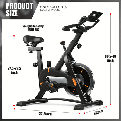 Exercise Bike, Indoor Bike\u002FBrake Pad Stationary Bike, for Family, Indoor Bike with Silent Belt Drive, Heavy Duty Flywheel, Comfortable Saddle And Upgraded LCD Display