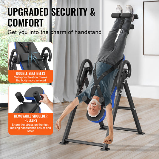 Inversion Table Foldable Strength Training Equipment Hang Exercise Bench Red Black\u002Forange black\u002FBlue black
