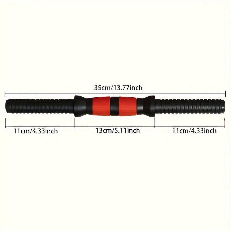 High-Quality Adjustable Matte Black Dumbbell Bar - 13.78inch | 2 Rubber Coated Bars + 4 Anti-Sweat Bolts, No Plates Included