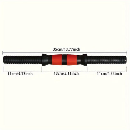 High-Quality Adjustable Matte Black Dumbbell Bar - 13.78inch | 2 Rubber Coated Bars + 4 Anti-Sweat Bolts, No Plates Included