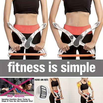 ABS Arm Exercise Machine Adjustable Dumbbell & Resistance Bands - ABS Arm Exercise Machine, Non-Electric Home Gym Equipment for Full-Body Workout, White, Fitness Accessory, Sleek Sports Design, Secure Strap Feature