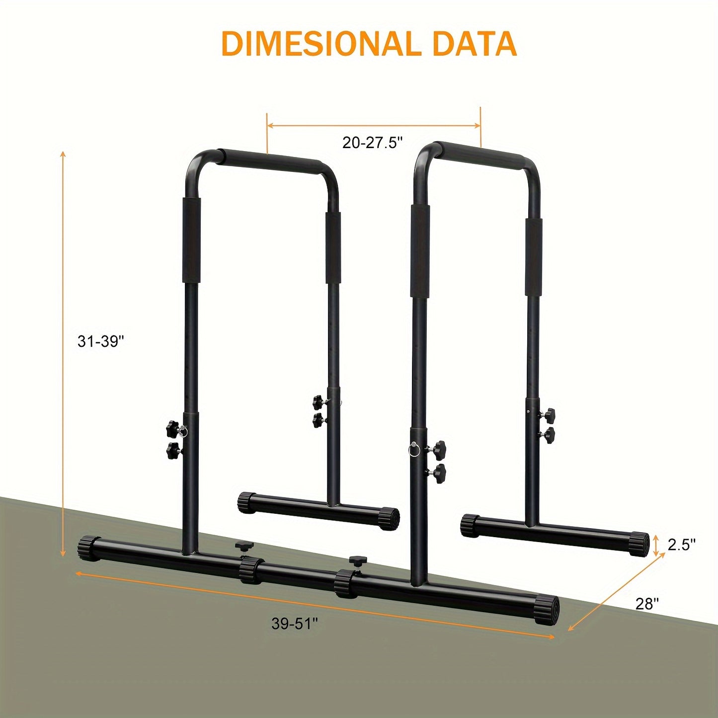 Adjustable Dip Stand Station - Portable Parallel Bar for Home Fitness Workout Calisthenics Exercise Pull Up Stand