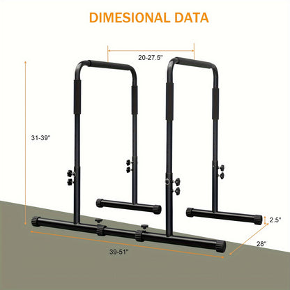 Adjustable Dip Stand Station - Portable Parallel Bar for Home Fitness Workout Calisthenics Exercise Pull Up Stand